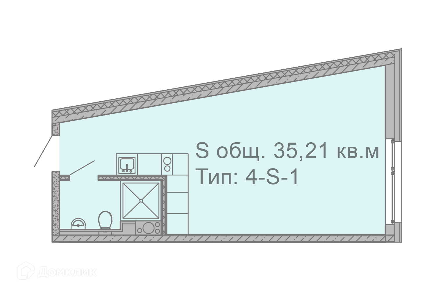 Купить апартаменты-студию, 35.21 м² по адресу Санкт-Петербург, улица Салова,  61, 11 этаж, метро Бухарестская за 9 590 400 руб. в Домклик — поиск,  проверка, безопасная сделка с жильем в офисе Сбербанка.