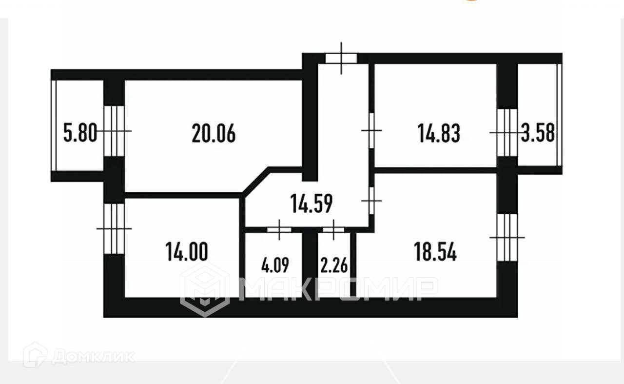 Купить 3-комнатную квартиру, 92.35 м² по адресу Республика Татарстан, Казань,  улица Фикрята Табеева, 1, 2 этаж за 11 980 000 руб. в Домклик — поиск,  проверка, безопасная сделка с жильем в офисе Сбербанка.