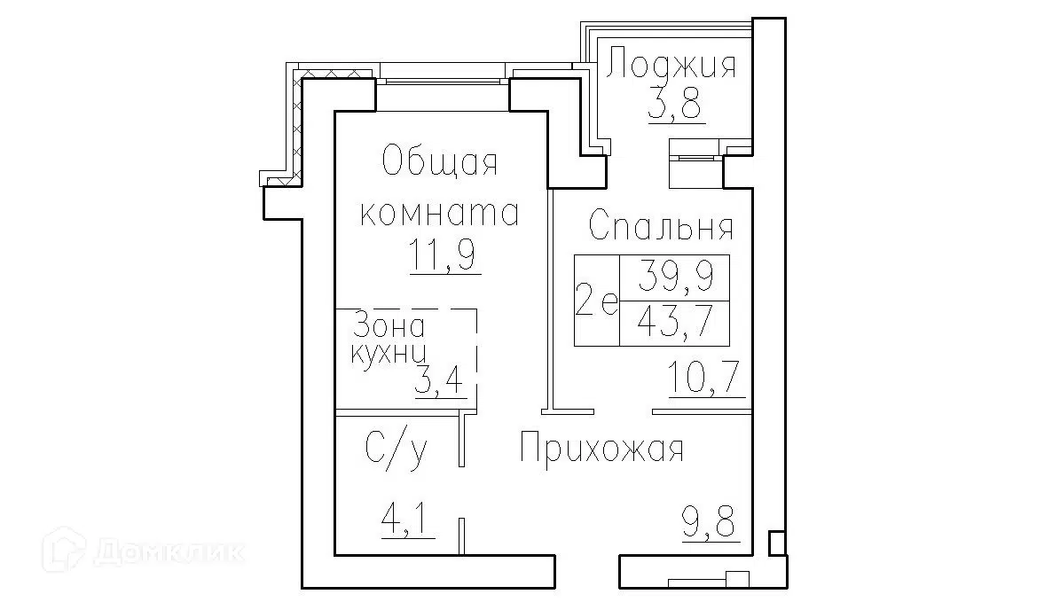 Купить 2-комнатную квартиру, 43.7 м² в ЖК Кольца по адресу Новосибирский  район, рабочий посёлок Краснообск, 3-й микрорайон, 15/1, недорого – Домклик