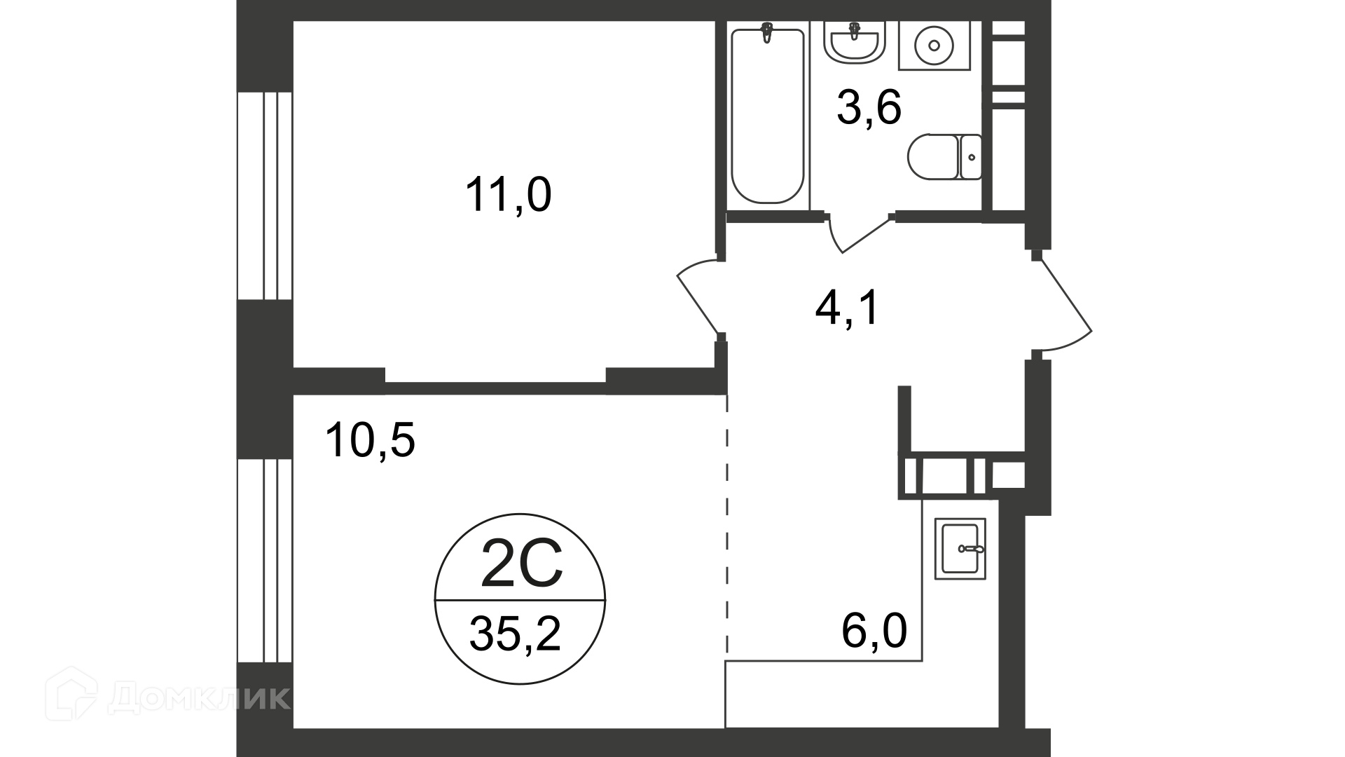 Купить 2-комнатную квартиру, 35.2 м² по адресу Московская область, Люберцы,  микрорайон Зенино ЖК Самолёт, Озёрная улица, 2, 11 этаж, метро Некрасовка  за 8 223 582 руб. в Домклик — поиск, проверка, безопасная сделка с жильем в  офисе Сбербанка.