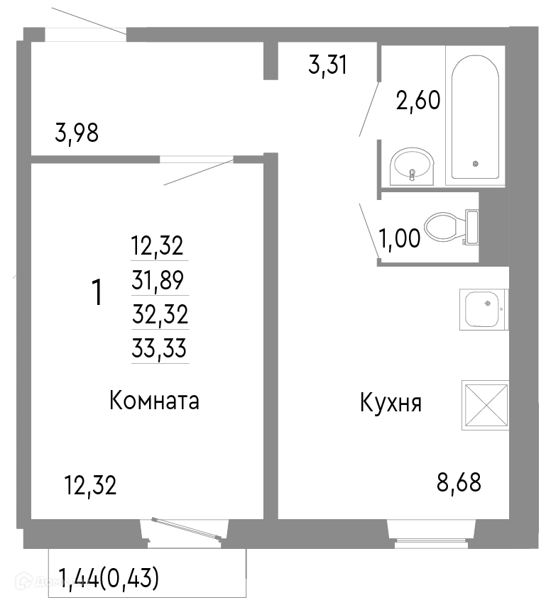 Купить 1 комнатную квартиру 3232 м² в ЖК НИКС ЛАЙН на Блюхера по адресу Челябинск недорого 1441