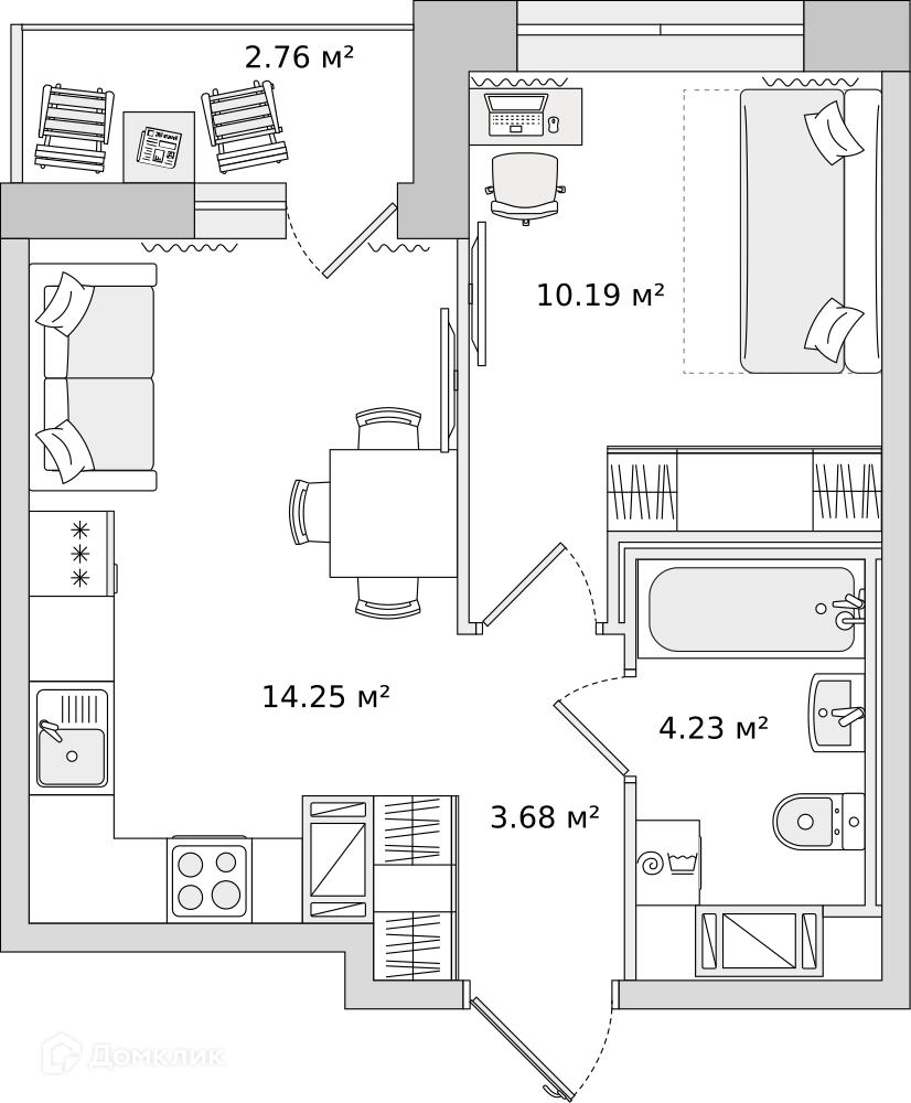 Купить 1-комнатную квартиру, 32.8 м² по адресу Ленинградская область,  Всеволожский район, посёлок Бугры, Тихая улица, 5к2, 12 этаж, метро  Девяткино за 6 933 356 руб. в Домклик — поиск, проверка, безопасная сделка  с жильем в офисе Сбербанка.