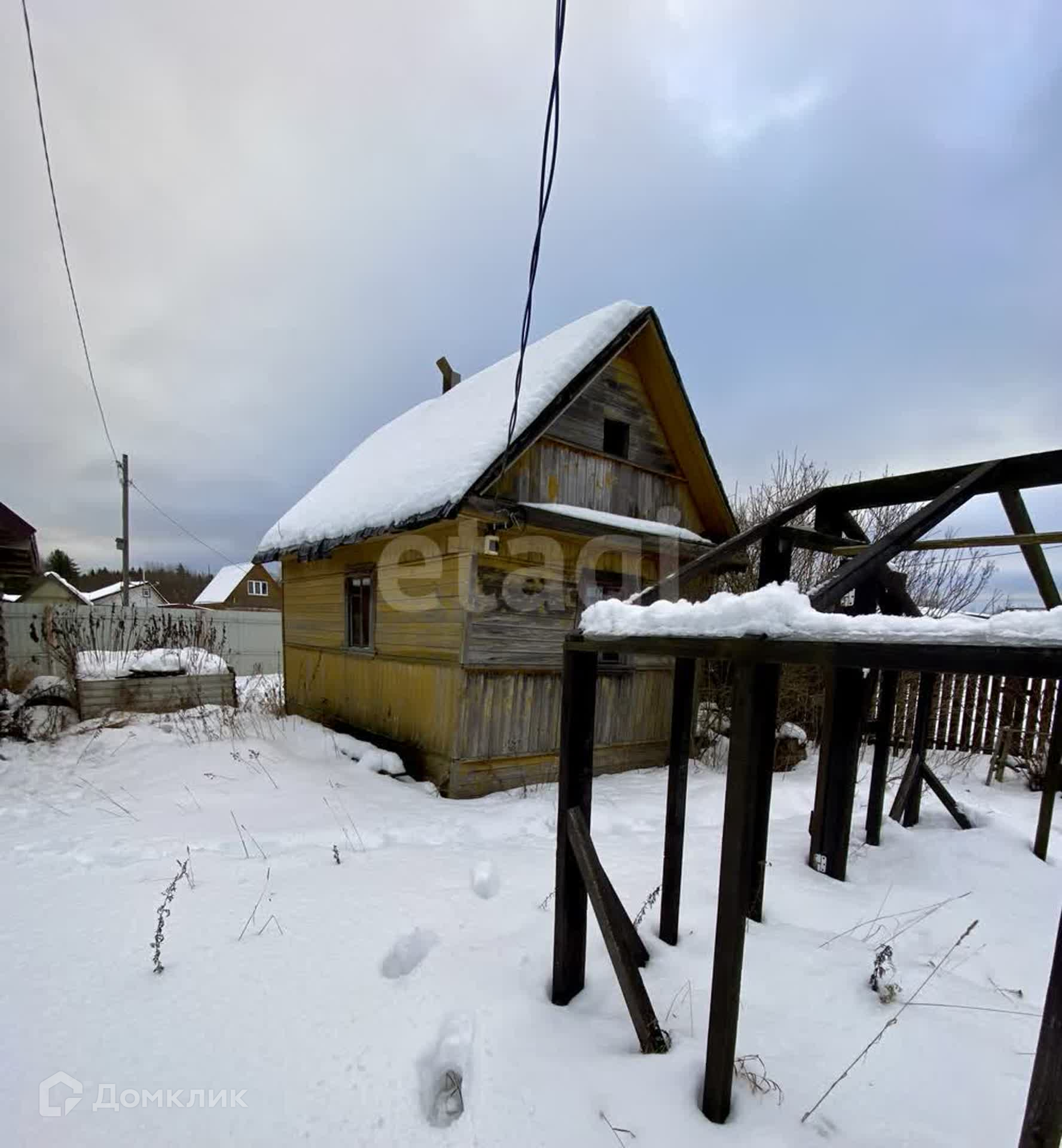 Купить дом, 15 м² по адресу Ленинградская область, Киришский район,  городской посёлок Будогощь, садовое товарищество Ракитино, линия I, 68 за 1  200 000 руб. в Домклик — поиск, проверка, безопасная сделка с жильем в  офисе Сбербанка.