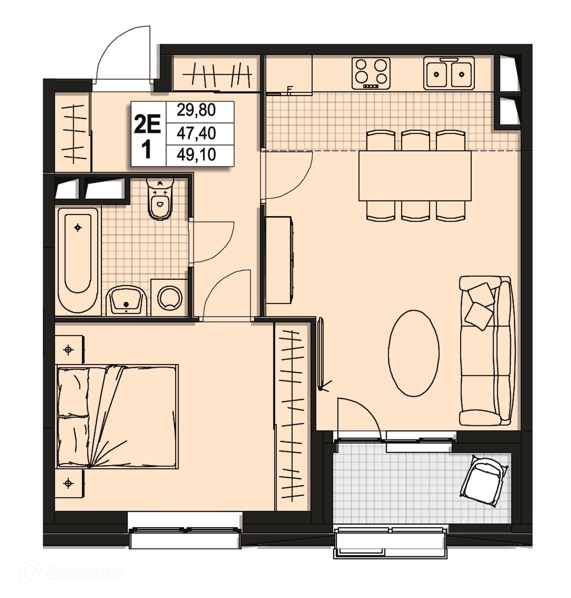 Купить 2-комнатную квартиру, 47.1 м² по адресу Московская область, Мытищи,  Новомытищинский проспект, 62к1, 6 этаж, метро Медведково за 11 065 569 руб.  в Домклик — поиск, проверка, безопасная сделка с жильем в офисе Сбербанка.