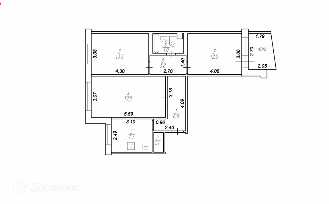 Купить 3-комнатную квартиру, 65.3 м² по адресу Рязань, район Приокский,  улица Карла Маркса, 3к2, 5 этаж за 4 350 000 руб. в Домклик — поиск,  проверка, безопасная сделка с жильем в офисе Сбербанка.