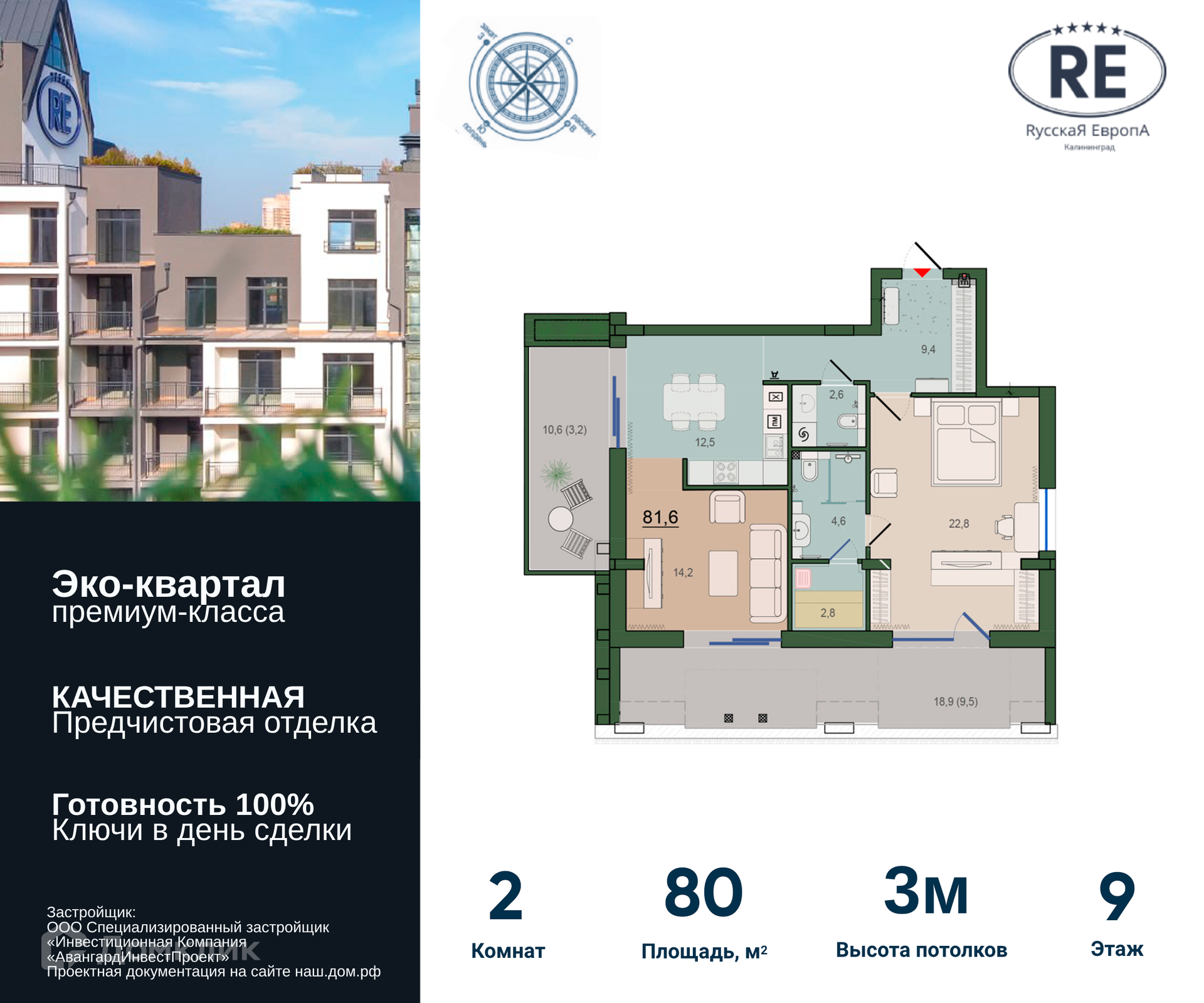 ЖК Русская Европа Калининградская область от официального застройщика  АвангардИнвестПроект: цены и планировки квартир, ход строительства, срок  сдачи, отзывы покупателей, ипотека, акции и скидки — Домклик
