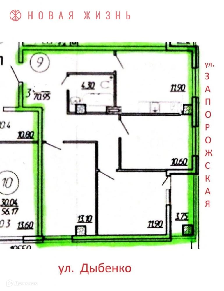 Купить 3-комнатную квартиру, 70.4 м² по адресу Самара, Запорожская ...