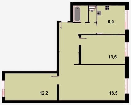 Планировка квартиры 504 серия Купить 3-комнатную квартиру, 58.5 м² по адресу Москва, улица Красного Маяка, 13к