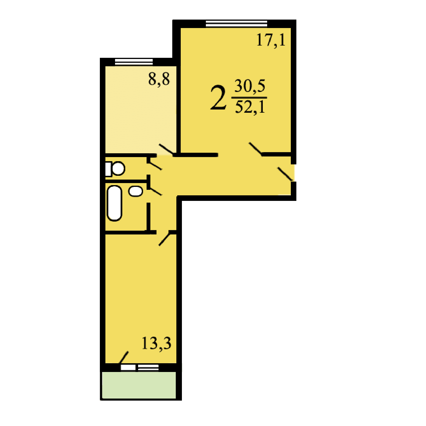 П-46м планировка 2-х комнатная