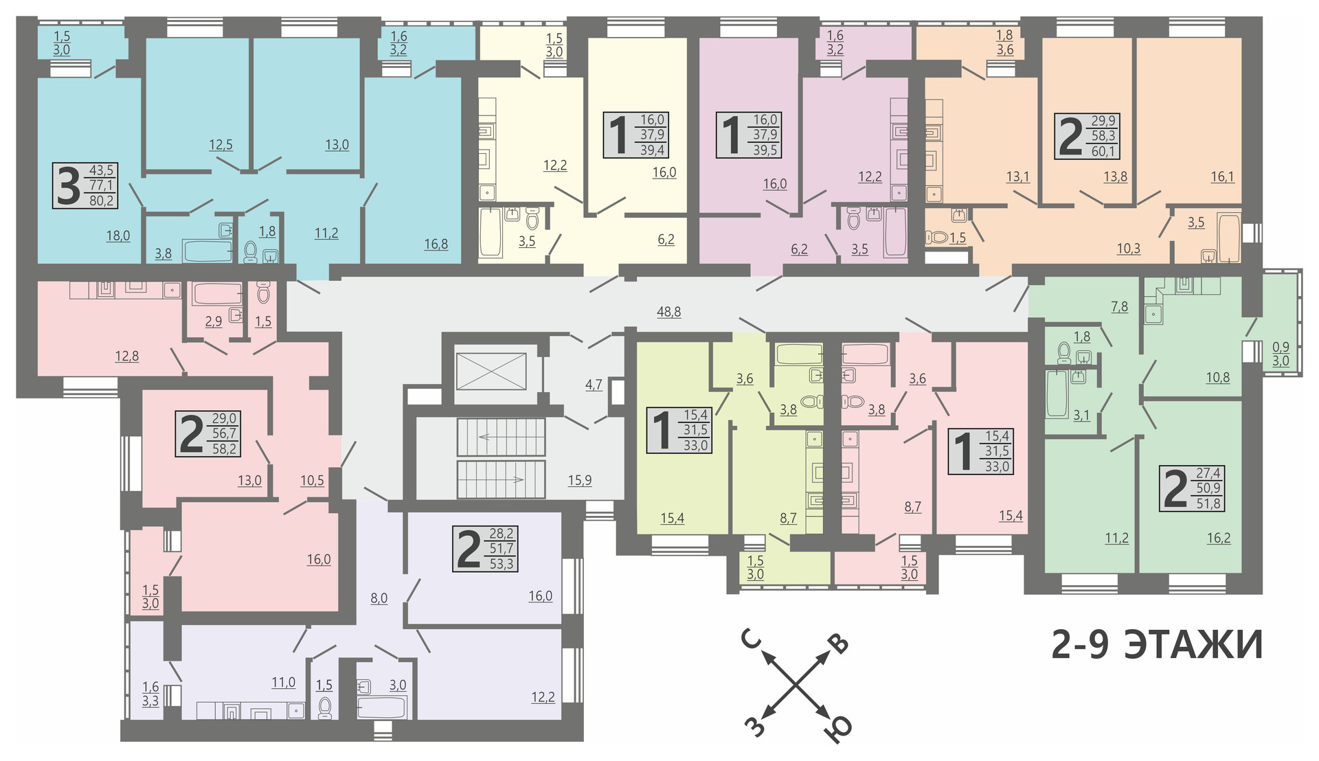 Купить 1-комнатную квартиру, 33 м² по адресу Воронежская область, город  Семилуки, улица Ленина, 8 этаж за 2 762 100 руб. в Домклик — поиск,  проверка, безопасная сделка с жильем в офисе Сбербанка.