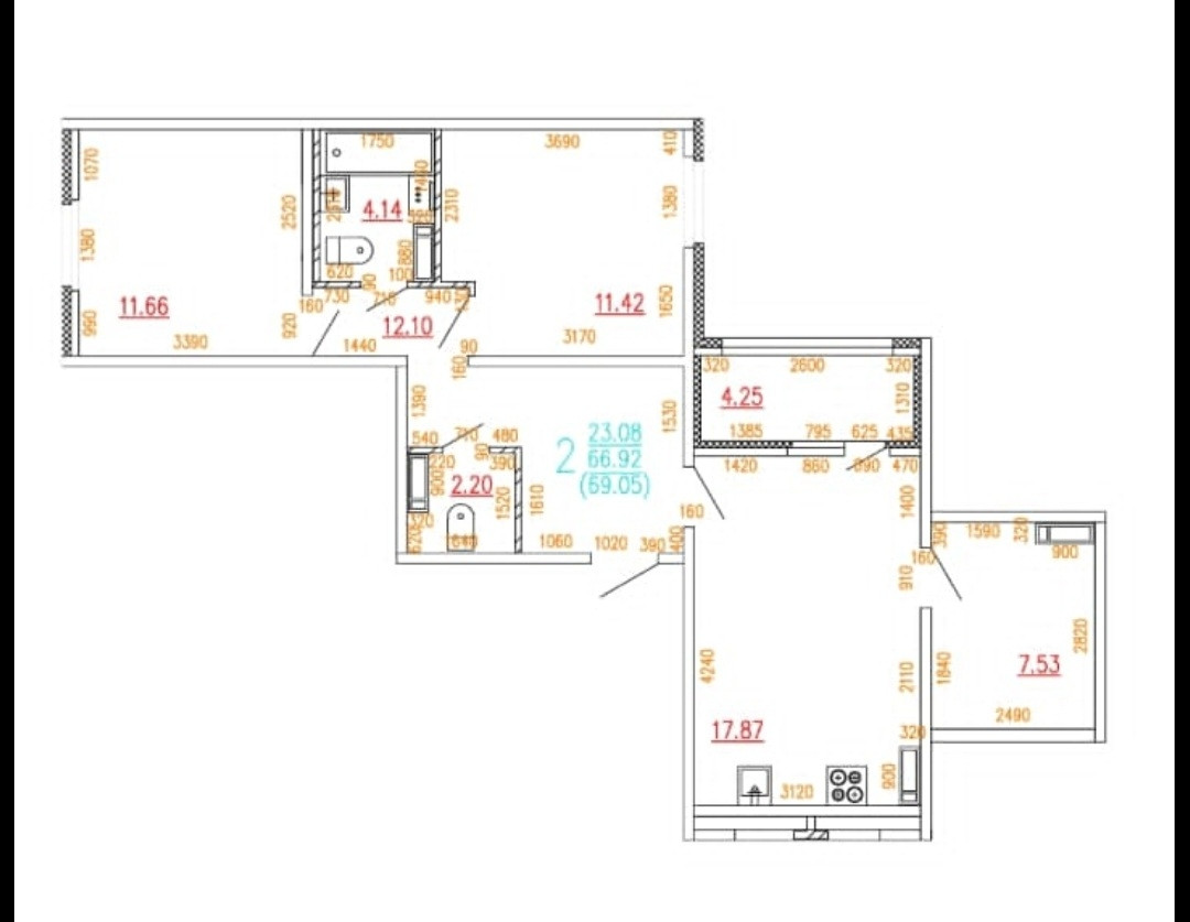 Купить 2-комнатную квартиру, 69 м² по адресу Липецк, жилой комплекс Инстеп.  Механизаторов, 18 этаж за 5 600 000 руб. в Домклик — поиск, проверка,  безопасная сделка с жильем в офисе Сбербанка.