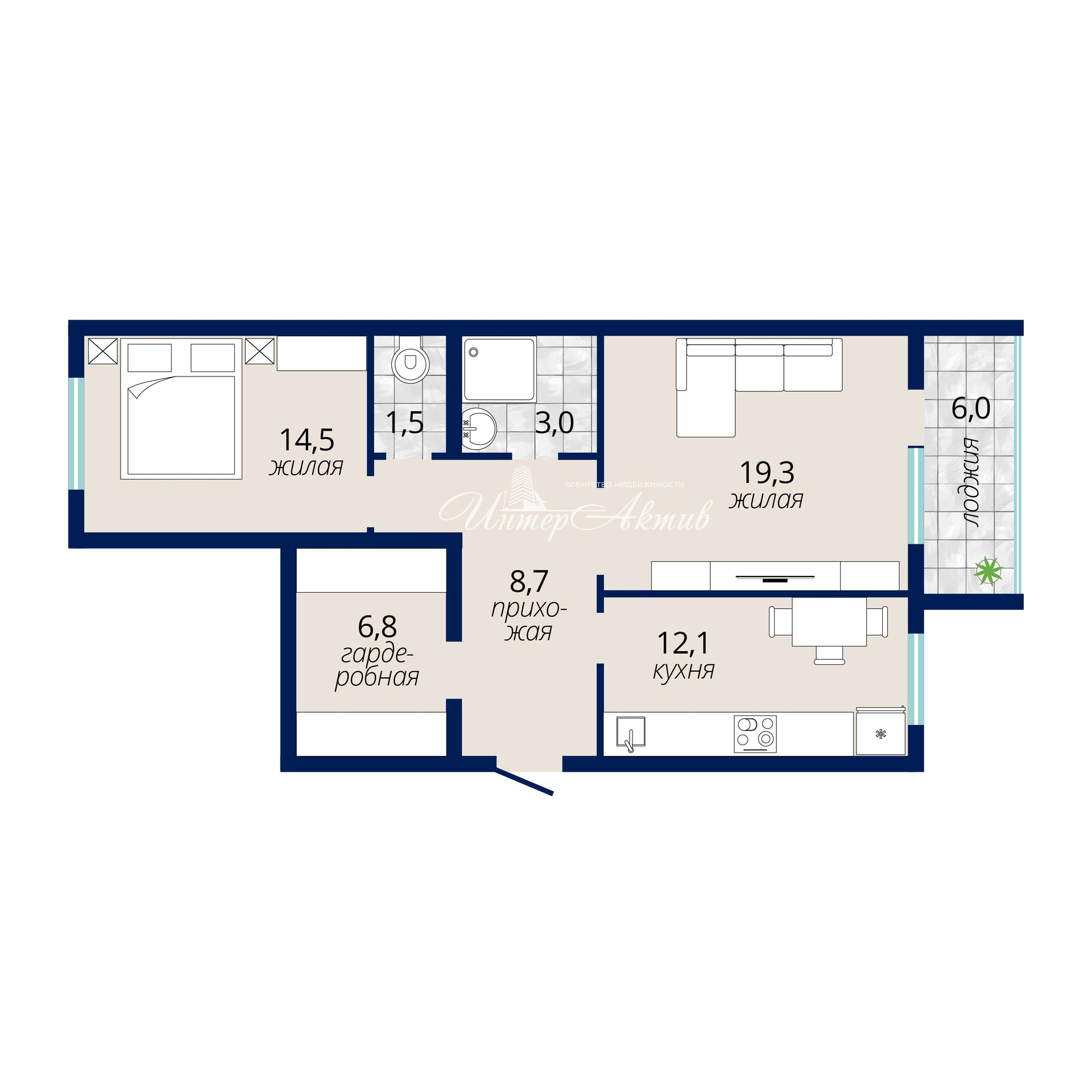 Купить 2-комнатную квартиру, 67 м² по адресу Новосибирск, Калининский  район, микрорайон Юбилейный, улица Макаренко, 52, 1 этаж за 7 100 000 руб.  в Домклик — поиск, проверка, безопасная сделка с жильем в офисе Сбербанка.