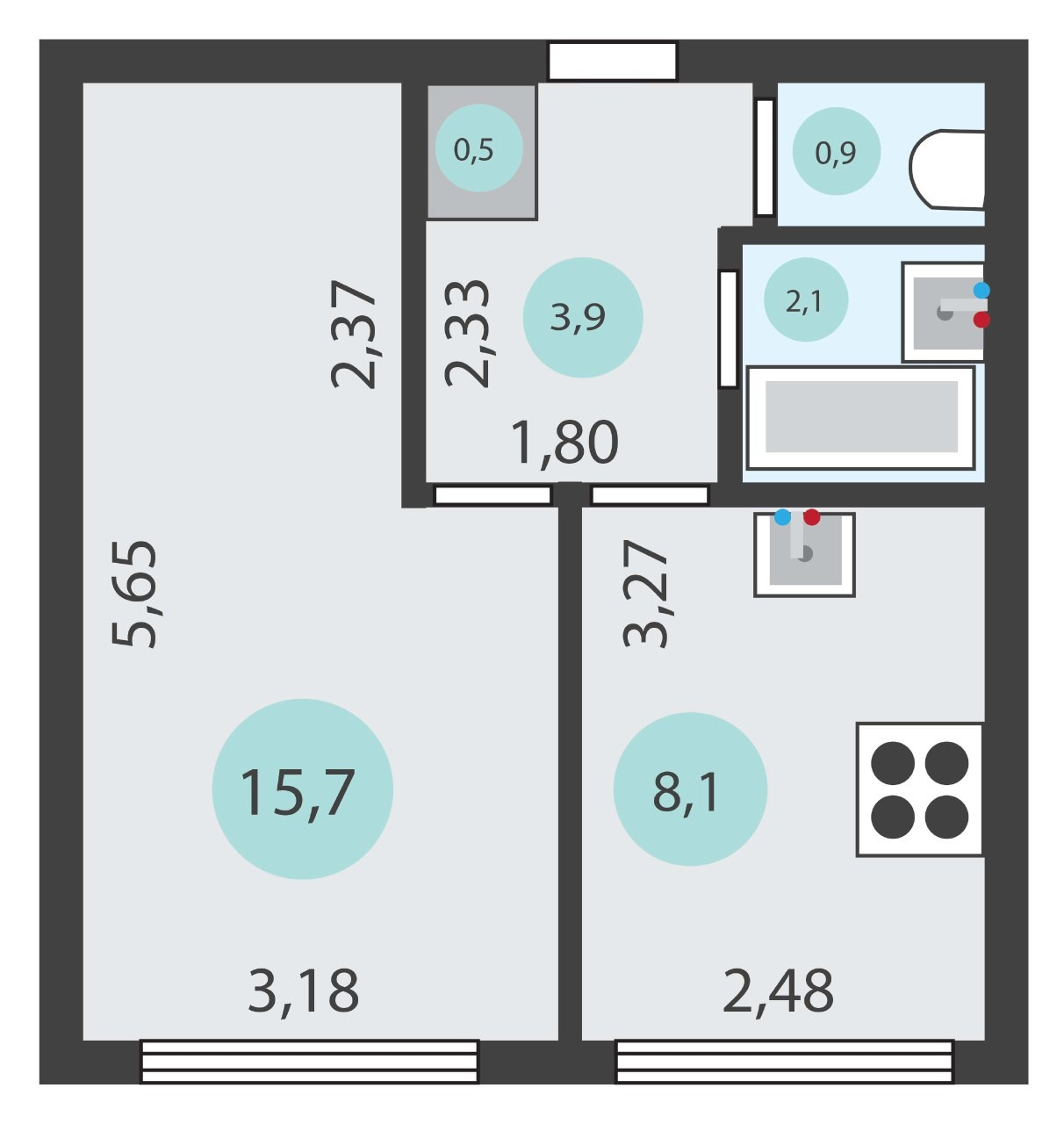 Купить 1-комнатную квартиру, 31.2 м² по адресу Санкт-Петербург,  Светлановский проспект, 117, 4 этаж, метро Гражданский проспект за 6 000  000 руб. в Домклик — поиск, проверка, безопасная сделка с жильем в офисе  Сбербанка.