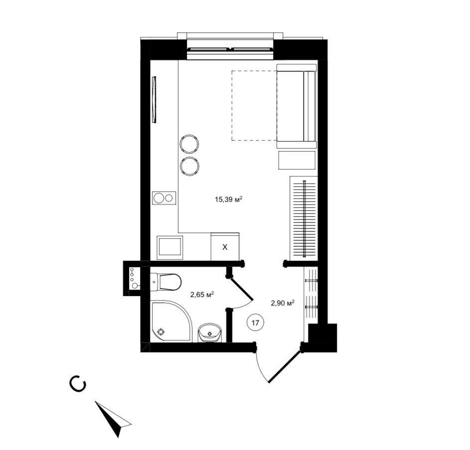Купить апартаменты-студию, 21.5 м² по адресу Москва, Тайнинская улица ...
