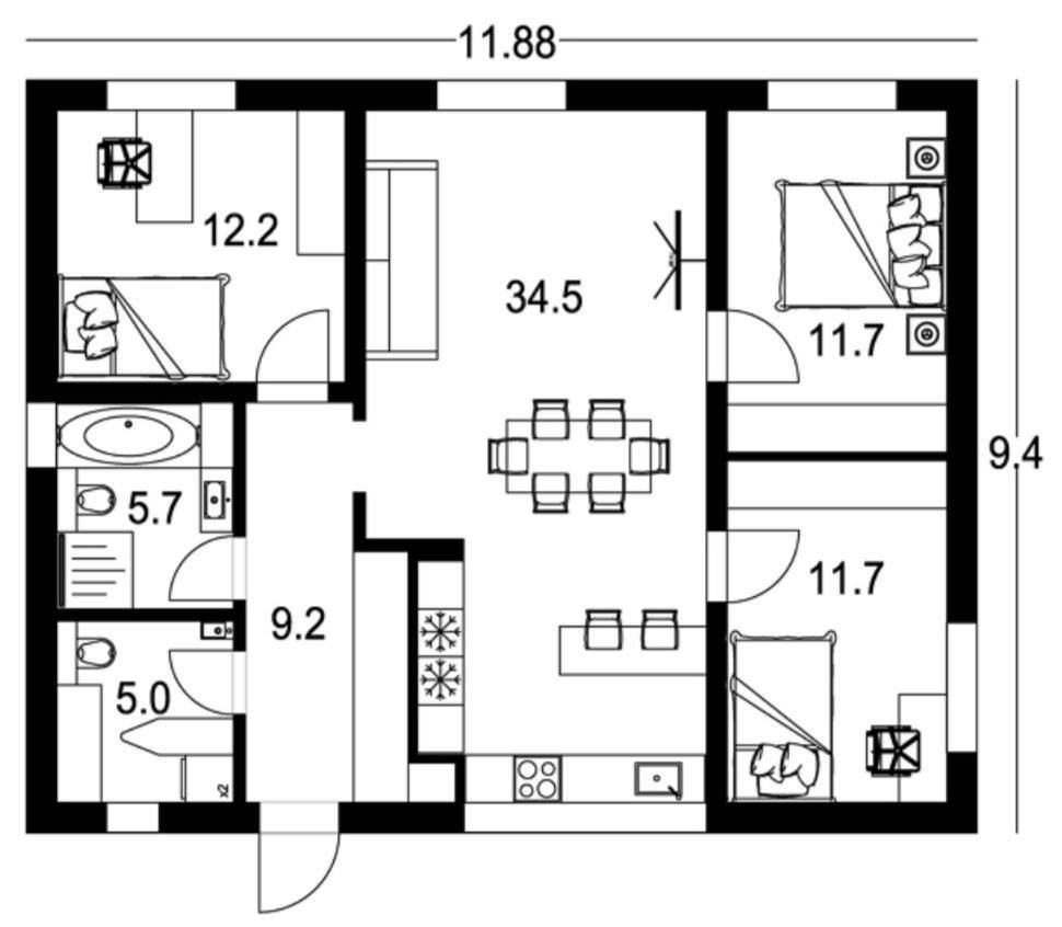 Проект дома 90 м2