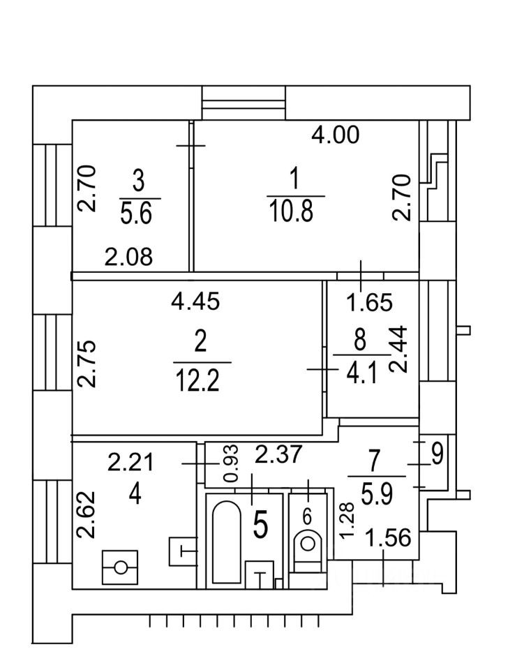 Купить 3-комнатную квартиру, 50 м² по адресу Москва, улица Правды, 2А ...