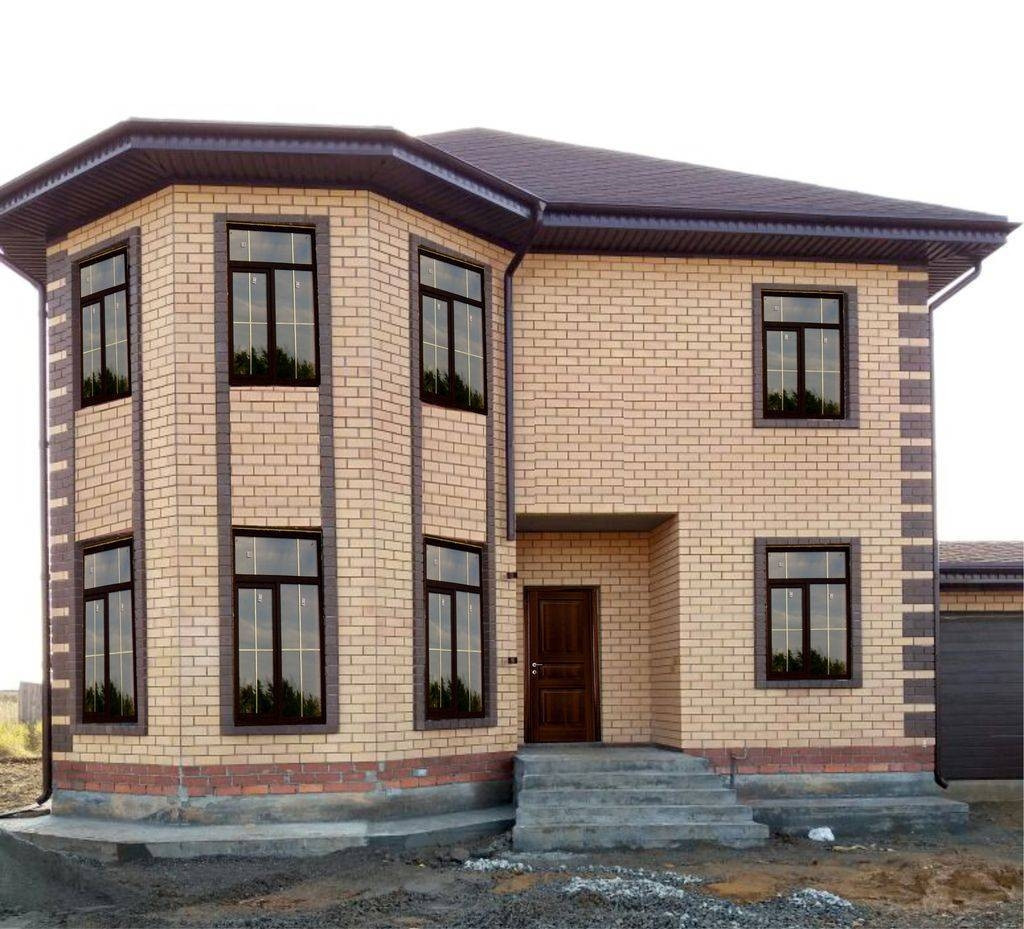 Фасад дома из кирпича фото Купить дом, 120 м² по адресу муниципальное образование Краснодар, посёлок Россий