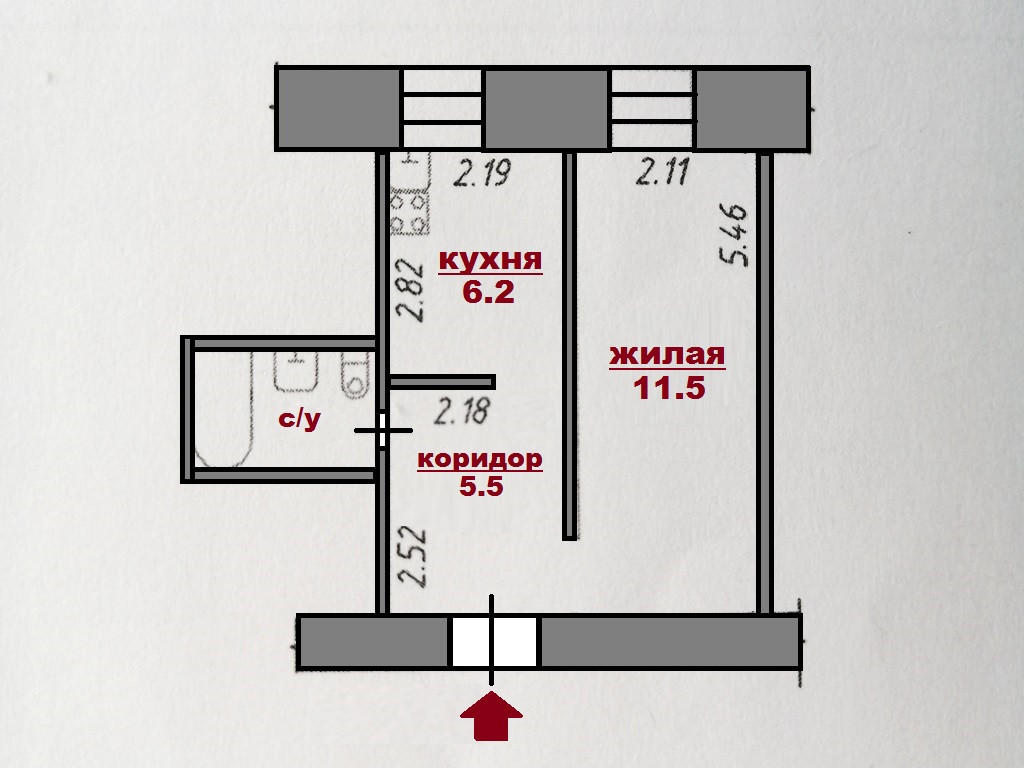Купить 1-комнатную квартиру, 27.5 м² по адресу Московская область ...