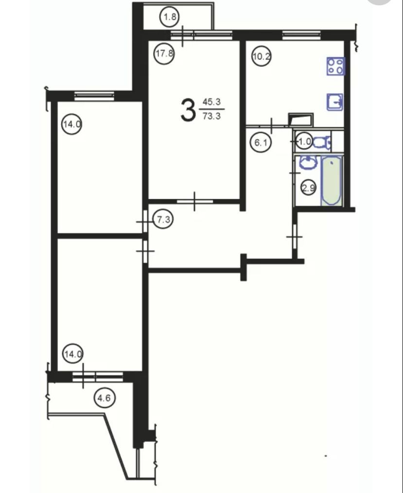 Квартиры п 3. П3 трешка планировка. Планировка п3 трехкомнатная с размерами. П3 трешка планировка с размерами. Планировка п3 трехкомнатная торцевая.