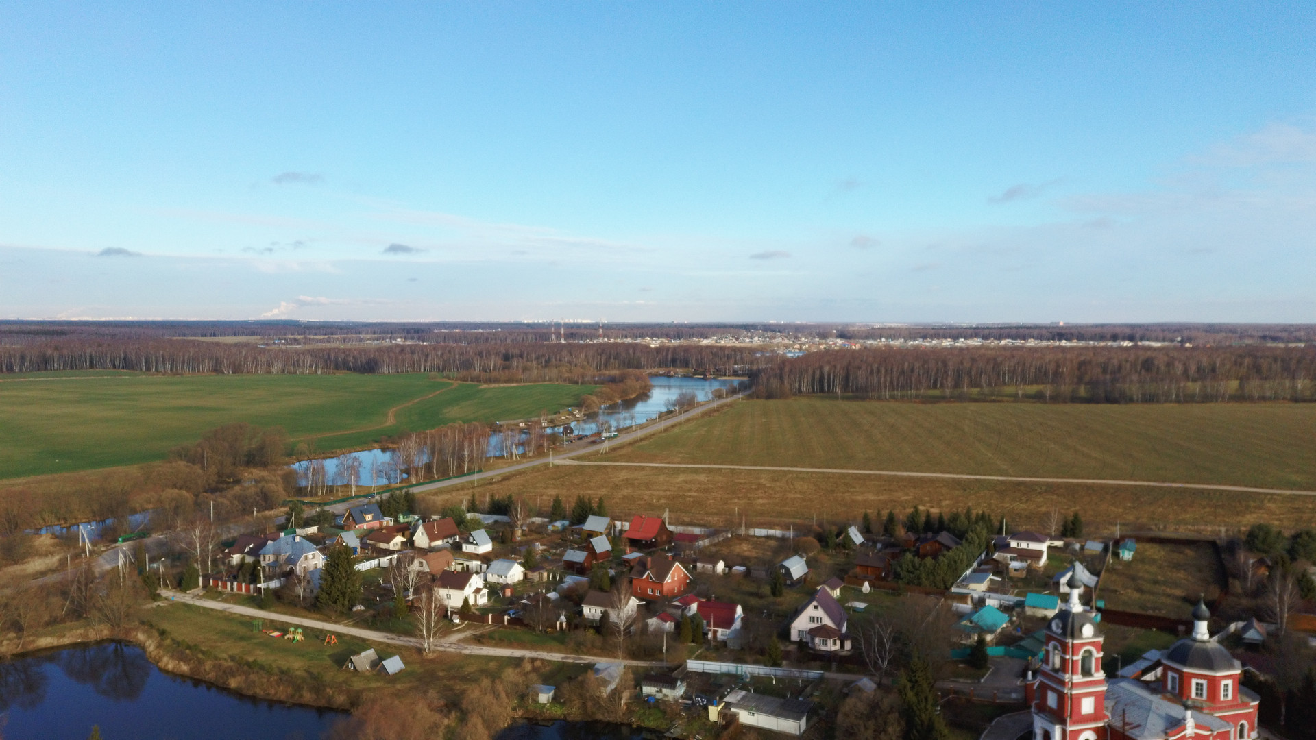 Село домодедово. Деревня Маринино. Стройка коттеджного поселка. Юсупово. Село Москва.