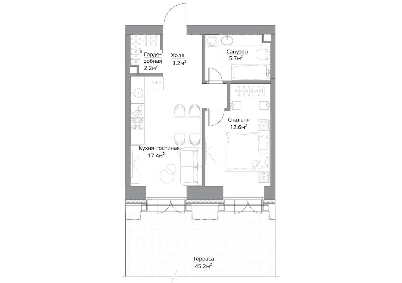 Купить 1-комнатную квартиру, 54.5 м² по адресу Москва, Дмитровский ...