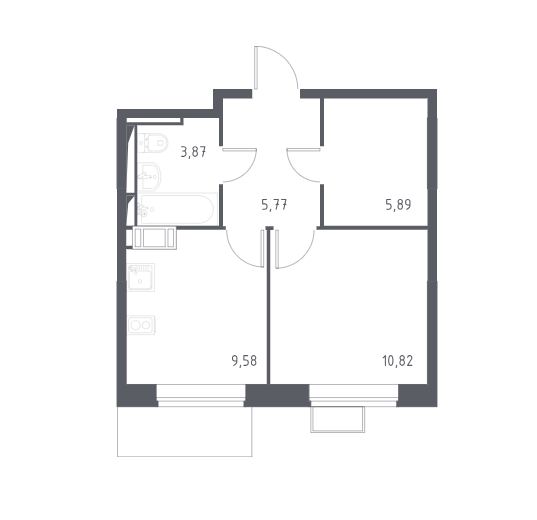 Купить 1-комнатную квартиру, 35.9 м² по адресу Московская область ...