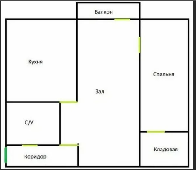 Размеры комнат в хрущевке 2 х комнатной пятиэтажек