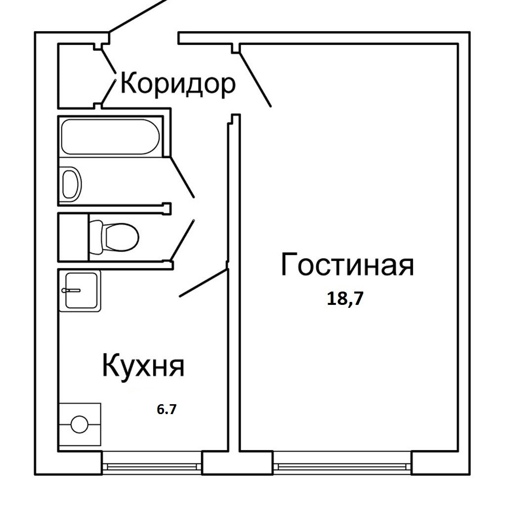 Планировка однокомнатной квартиры в панельном доме
