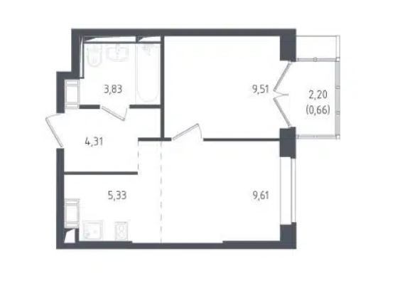 Купить 2-комнатную квартиру, 33.3 м² по адресу Московская область ...