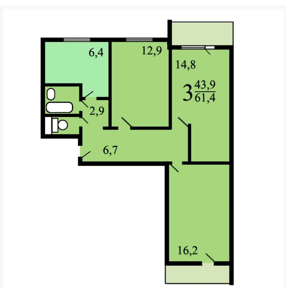 Ам планировка комнатной квартиры Купить 3-комнатную квартиру, 62 м² по адресу Москва, Алтуфьевское шоссе, 62Б, 11