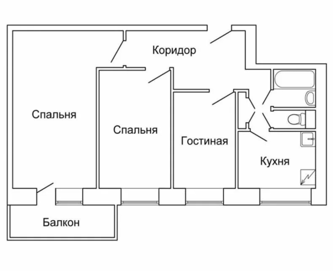 Схема 3х комнатной квартиры