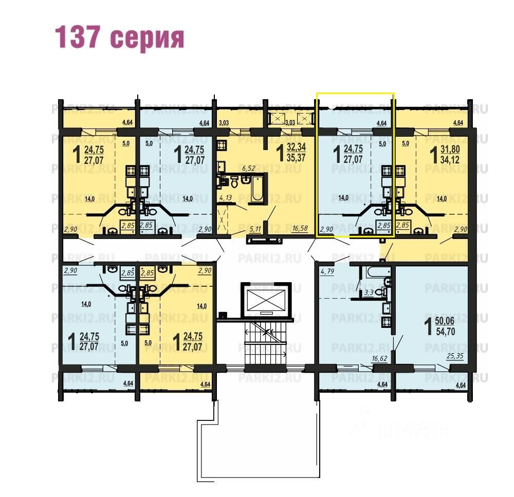 Парковый планировка квартир Купить студию, 27.07 м² по адресу Челябинск, Парковый 2, Петра Столыпина, 9, 10 