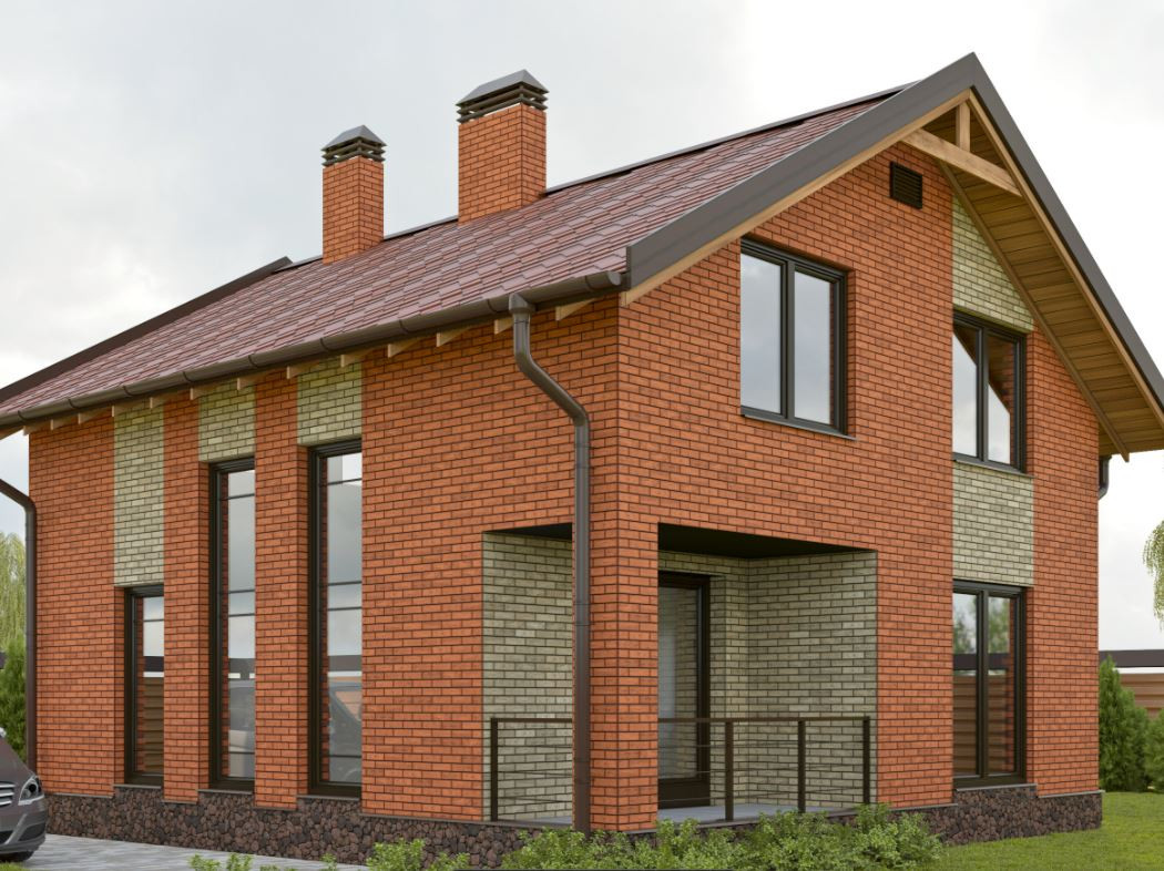 Проект дома из красного кирпича Купить дом, 253 м² по адресу Республика Башкортостан, посёлок городского типа Чи