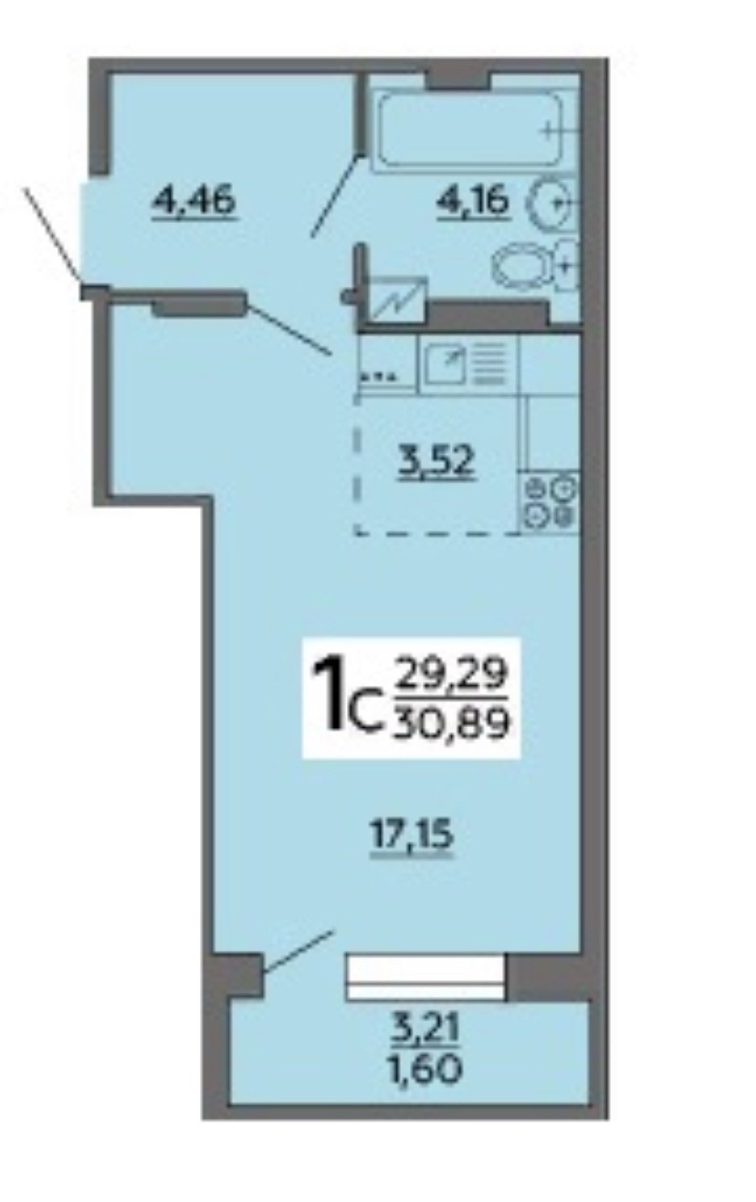 Купить студию, 30.9 м² по адресу Воронеж, улица 121-й Стрелковой Дивизии,  9, 5 этаж за 2 850 000 руб. в Домклик — поиск, проверка, безопасная сделка  с жильем в офисе Сбербанка.