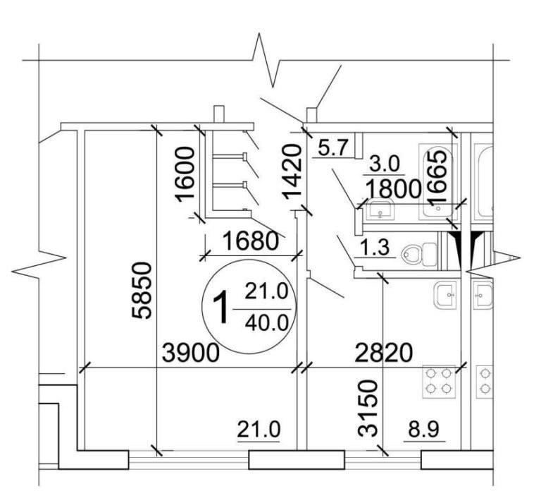 Купить 1-комнатную квартиру, 41.6 м² по адресу Москва, район Капотня, 5-й кварта