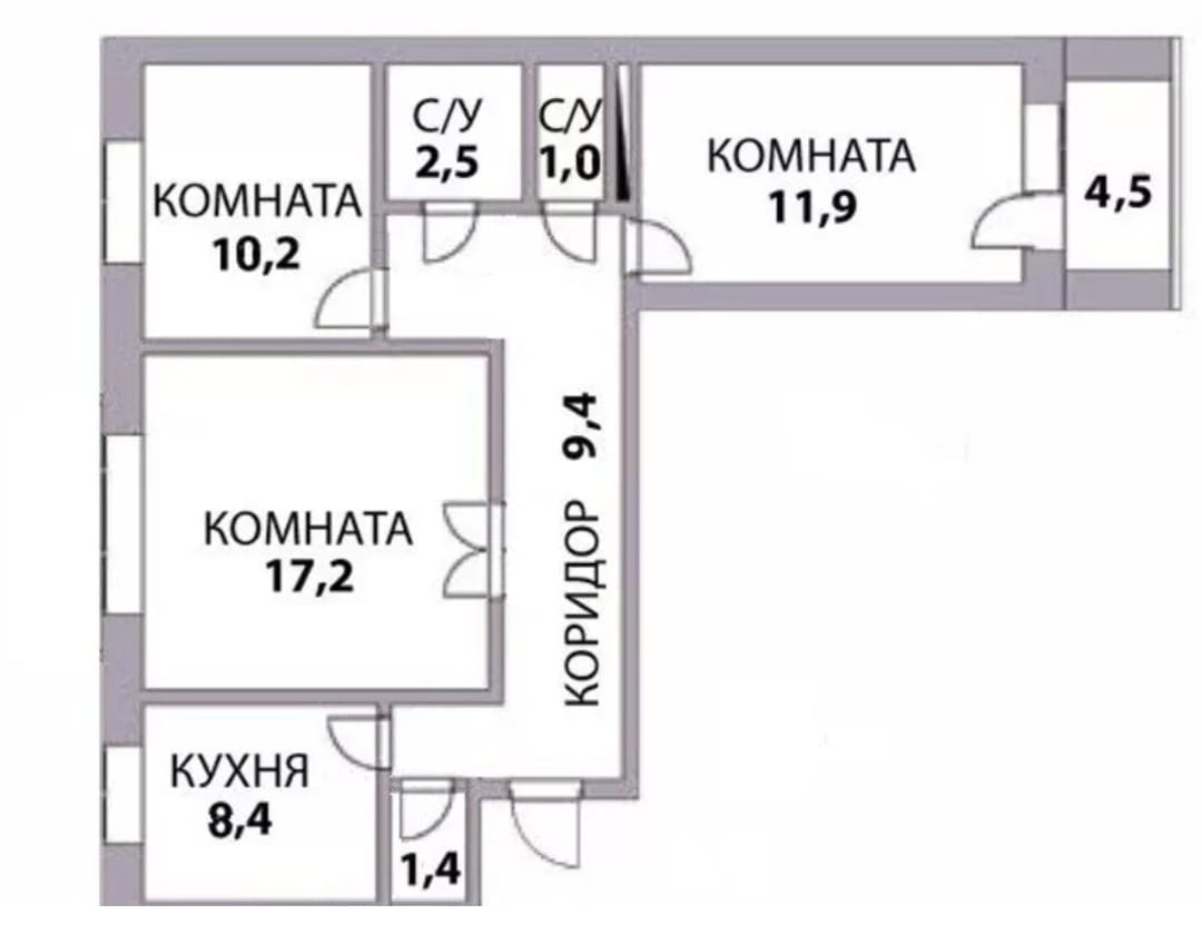 Планировка 3 комнатной квартиры 9 этажного панельного дома