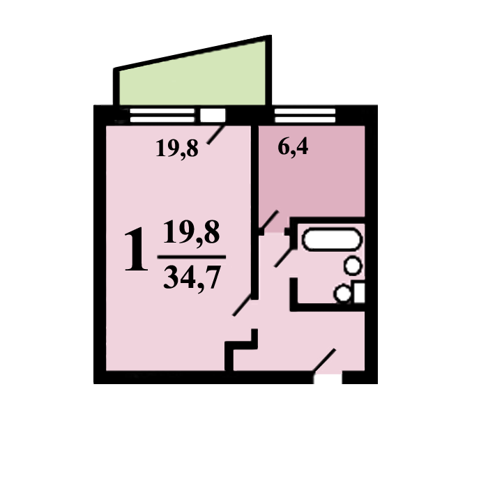 Купить 1-комнатную квартиру, 34 м² по адресу Москва, улица Академика Миллионщико