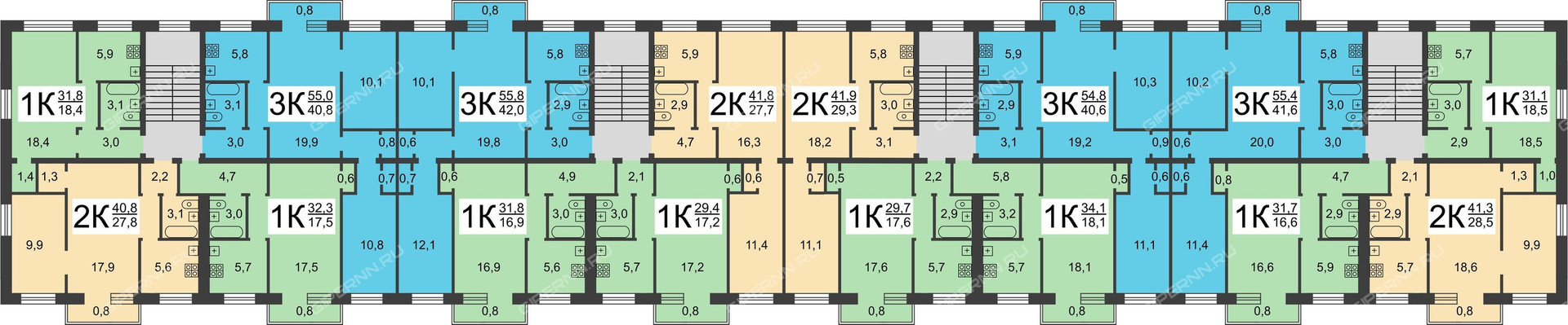 1 447 планировка этажа Купить 1-комнатную квартиру, 30 м² по адресу Нижний Новгород, Юбилейная улица, 3