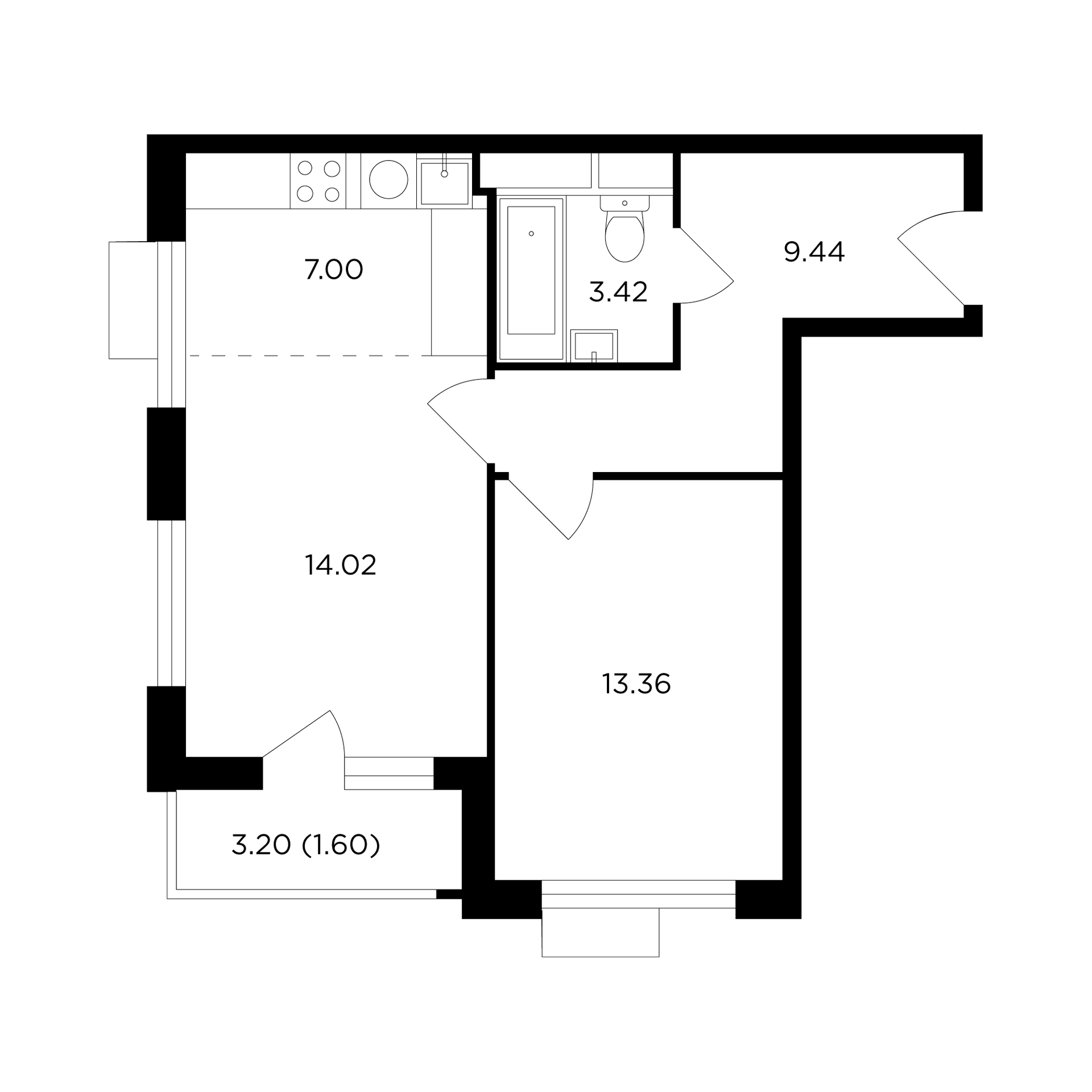 Продаю двухкомнатную квартиру 41.55м² Электролитный проезд, с7к2, Москва, ЮАО, р