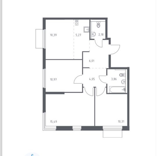 Купить 3-комнатную квартиру, 64.9 м² по адресу Московская область ...