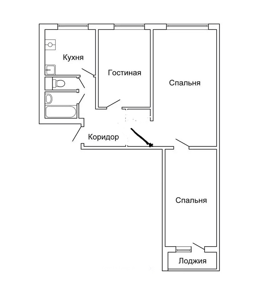 Схема 3х комнатной квартиры